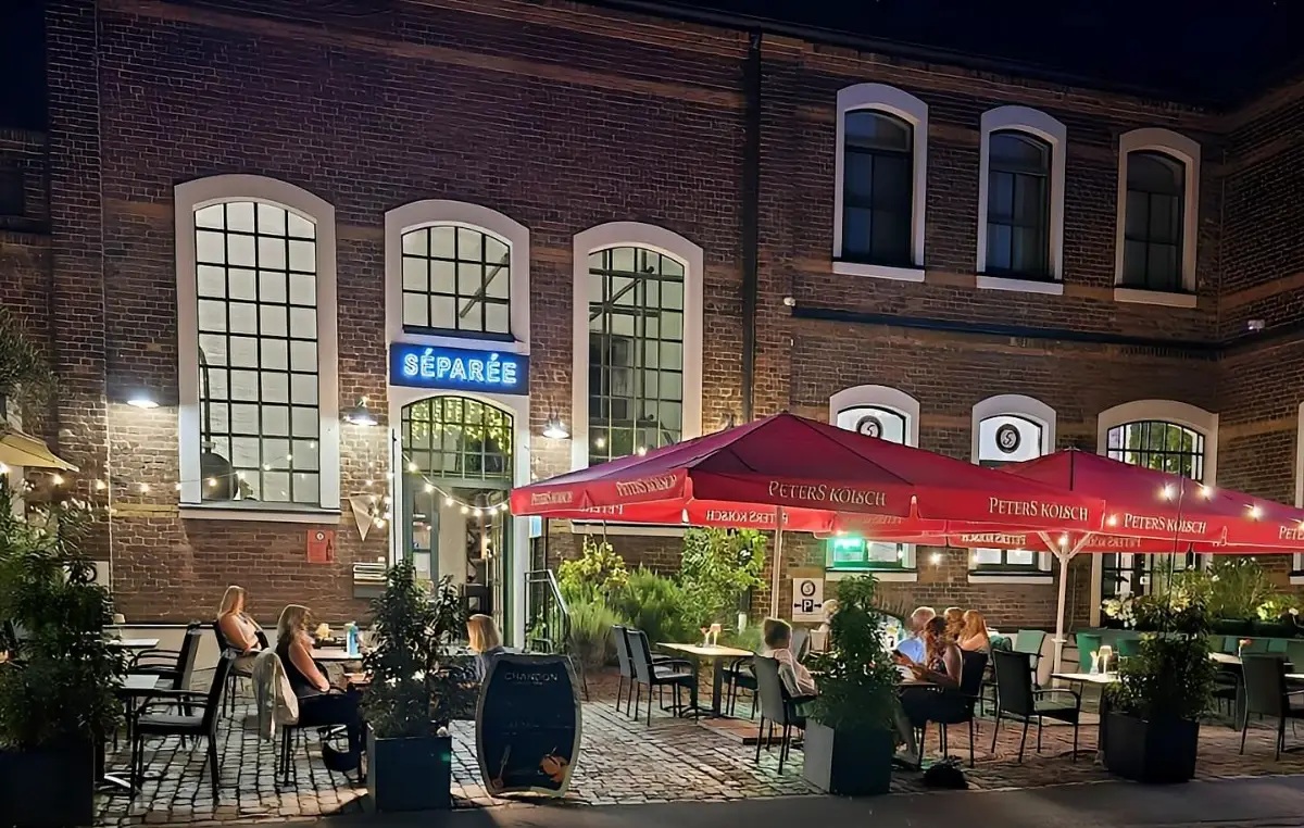 Restaurant Nacht Szene Beleuchtet Gemutlich
