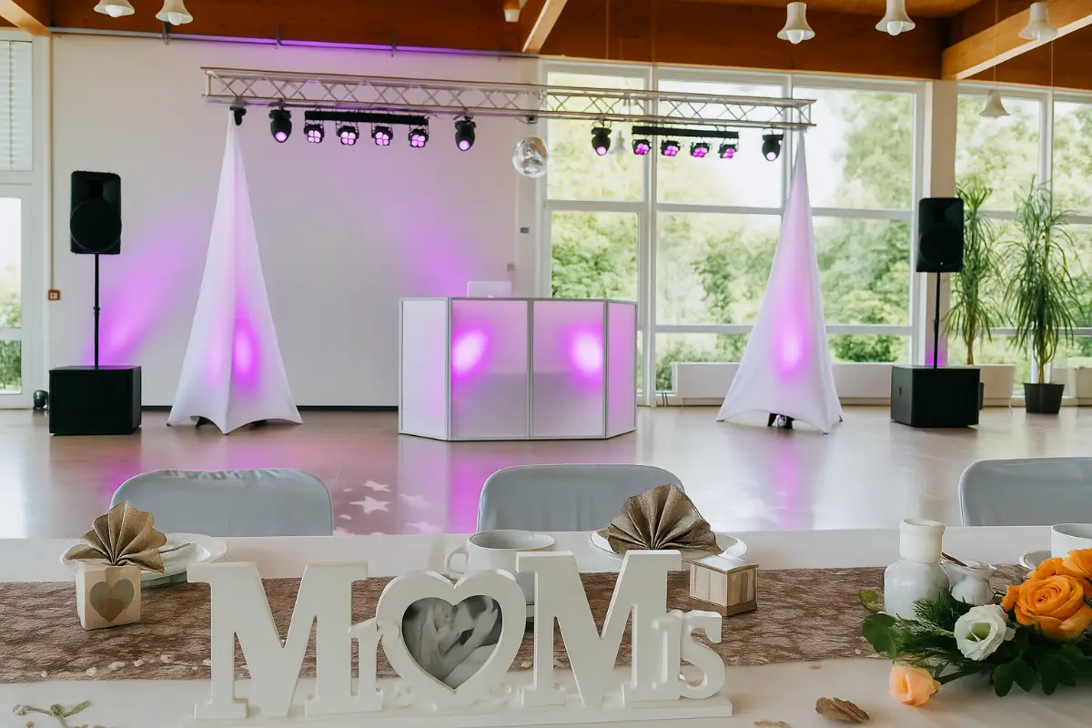 Feierliche Dekoration Raum Hochzeit