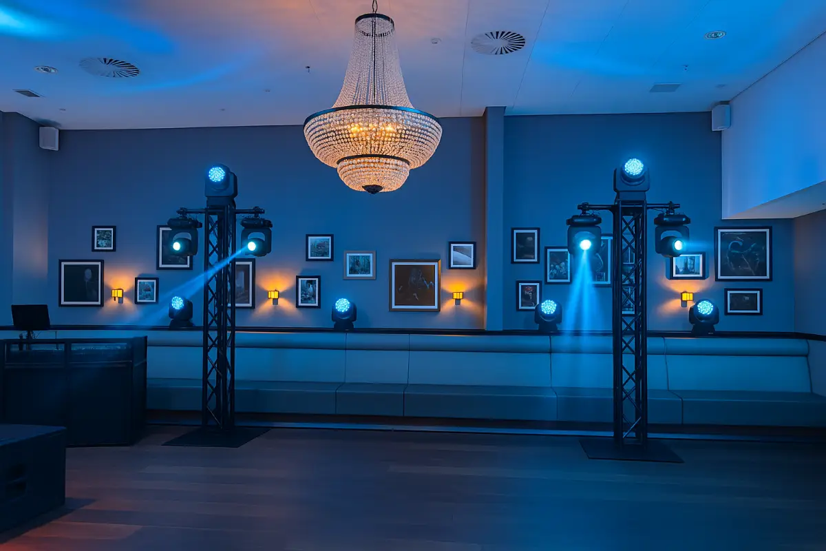 Moderne Event Location Mit Blauem Licht