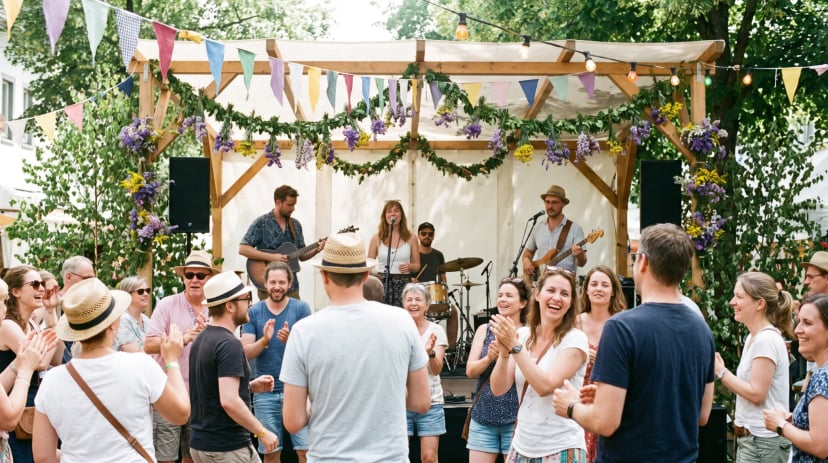 Live-Band spielt bei einem festlichen Sommerfest in Siegburg