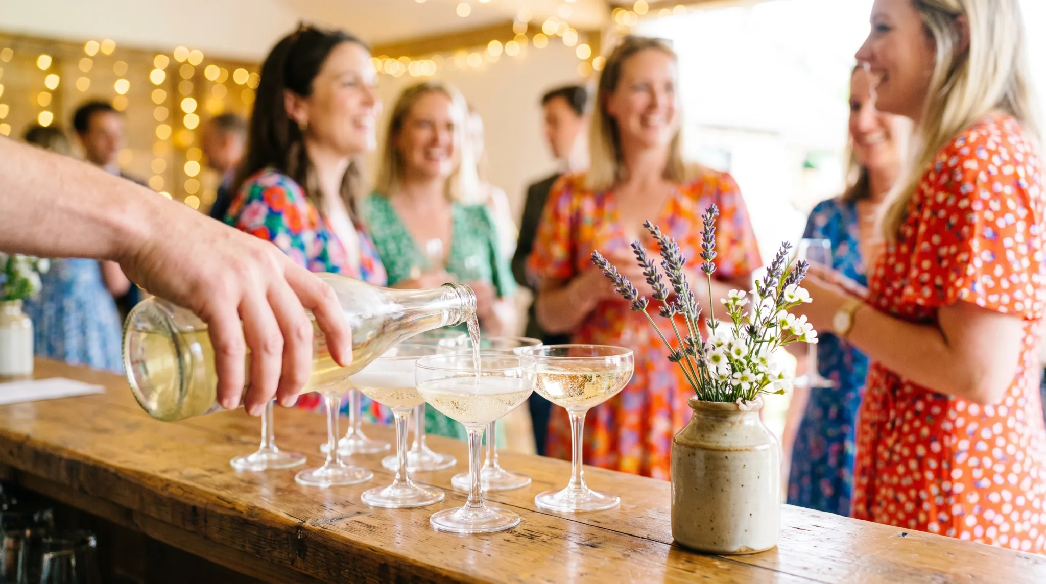Bartresen und Cocktails einer gemieteten Bar in Köln