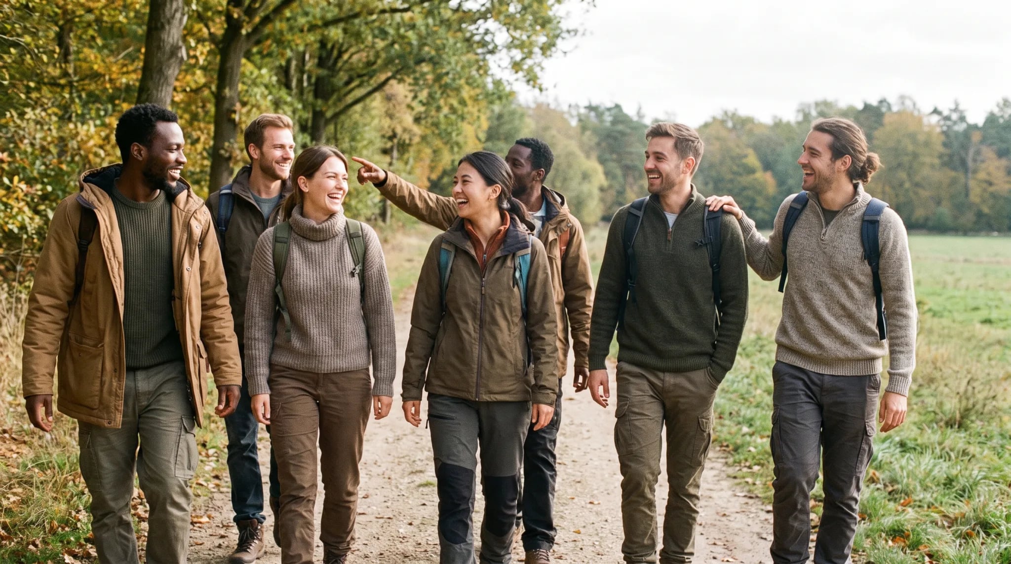 Team beim Kletterpark-Ausflug in Kletterausrüstung an Hochseilelementen