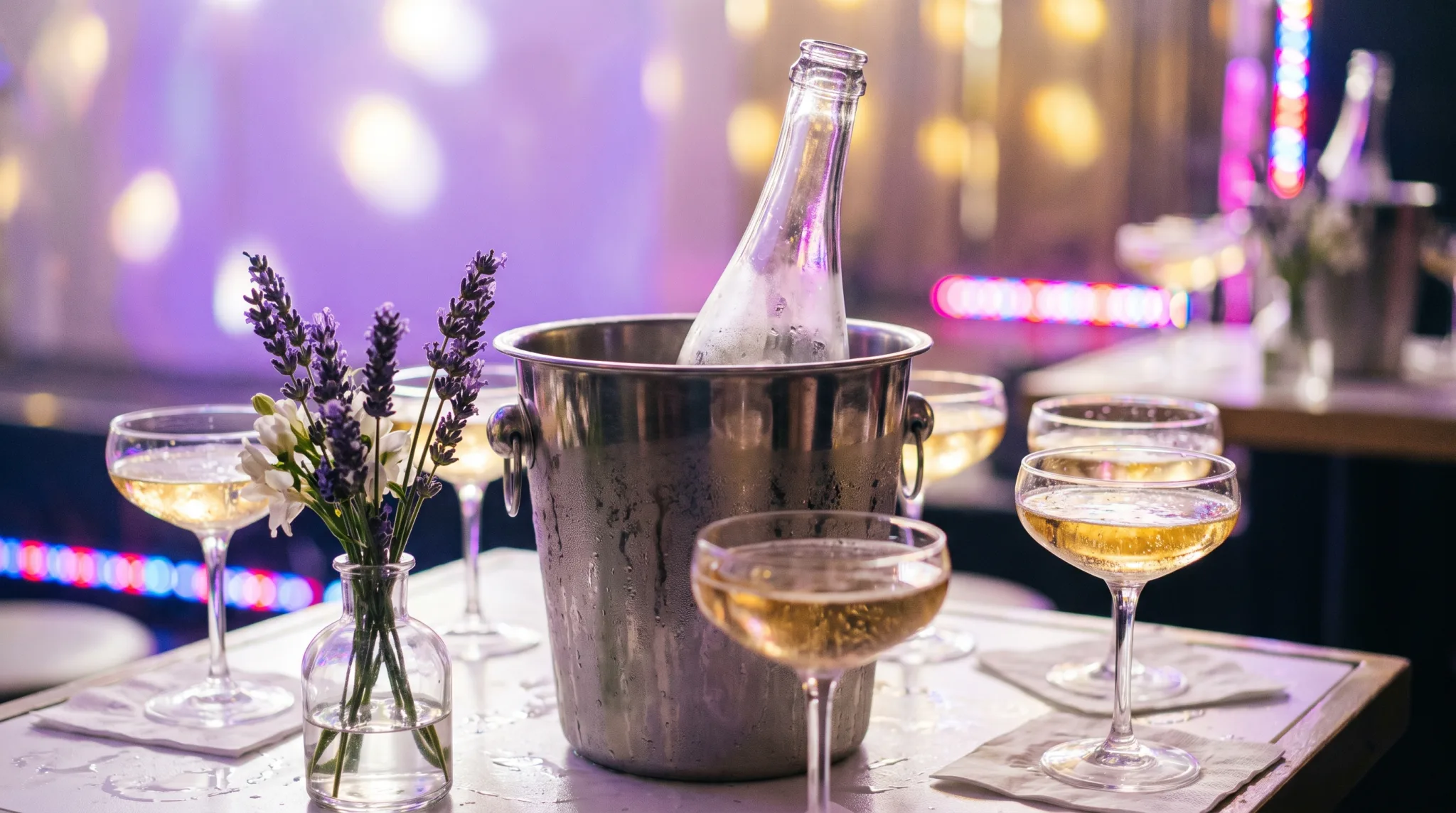 VIP-Bereich mit Flaschenservice in einem gemieteten Club in Düsseldorf