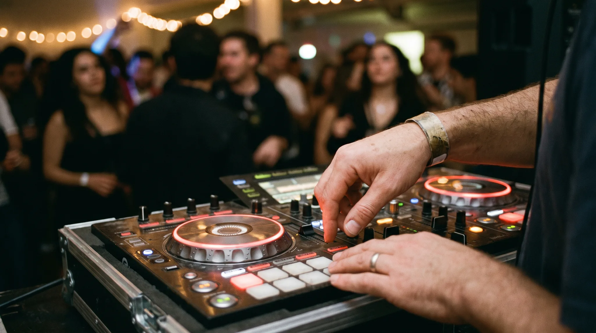 Mischpult und Kopfhörer eines DJs bei einem Event in Siegburg
