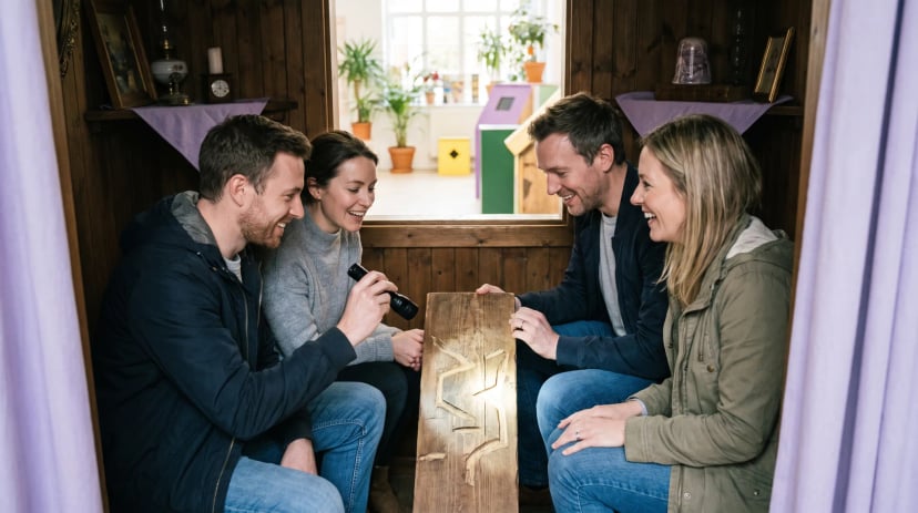 Team löst gemeinsam Rätsel in einem Escape Room in Siegburg