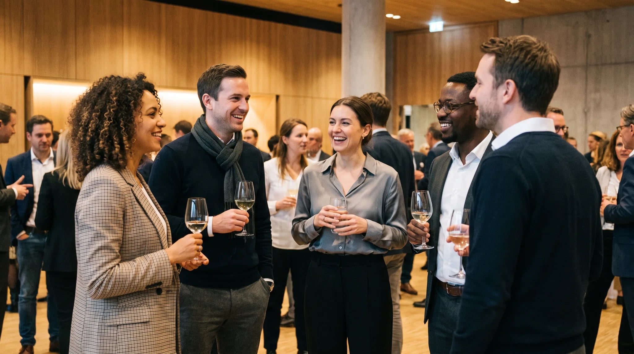 Team feiert gemeinsam bei einem Firmenevent in einer Eventlocation