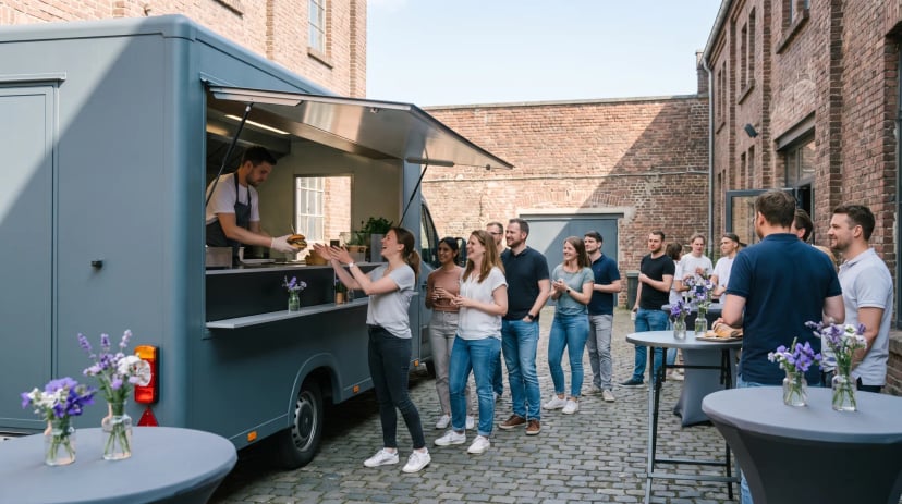 Foodtruck mit Streetfood-Gerichten bei einem Event in Köln