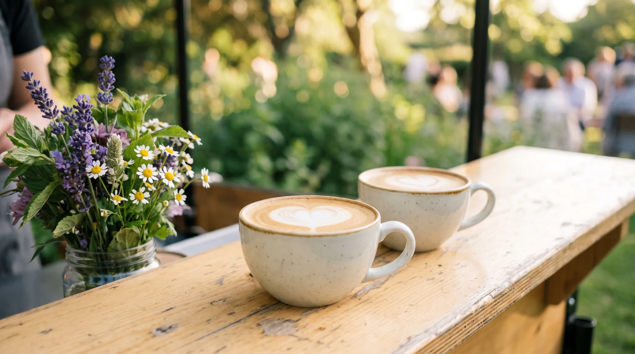 Barista brüht Kaffee am Kaffeebike bei einem Event in Bonn