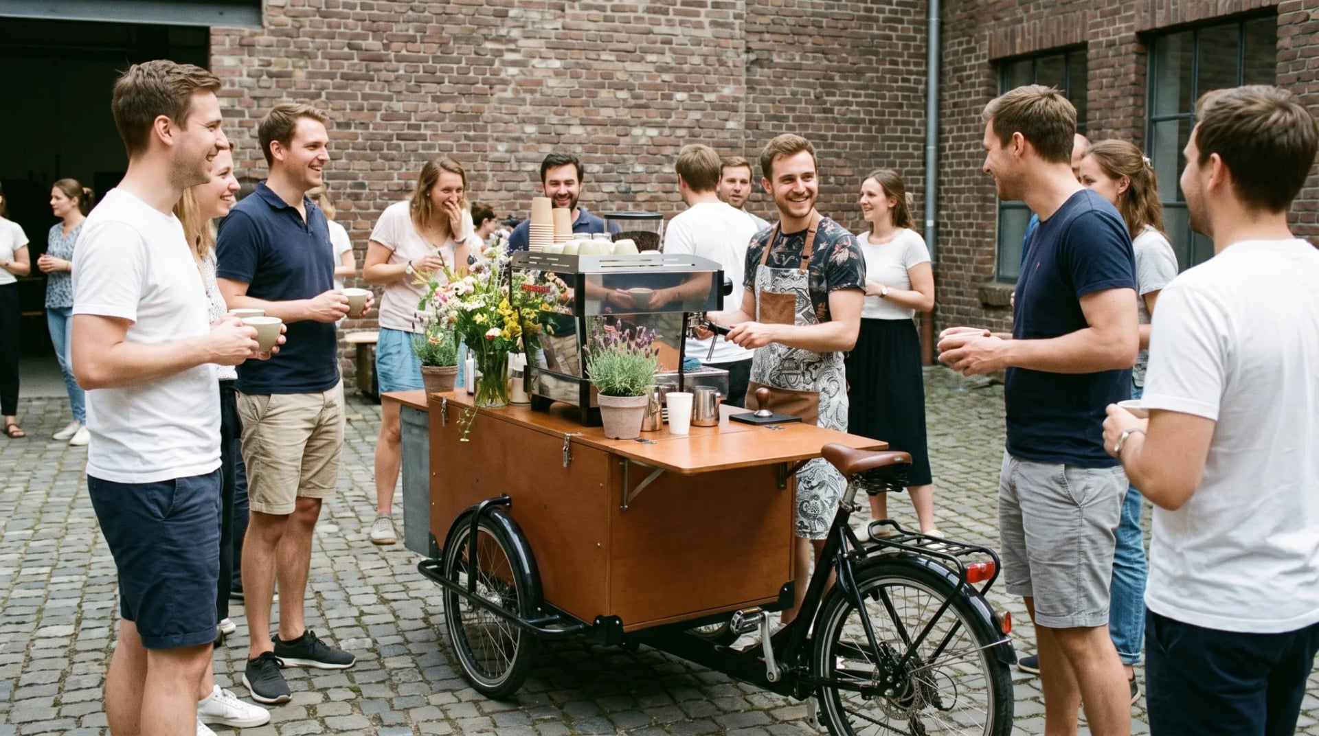 Kaffeebike mit Barista bei einem Event in Köln