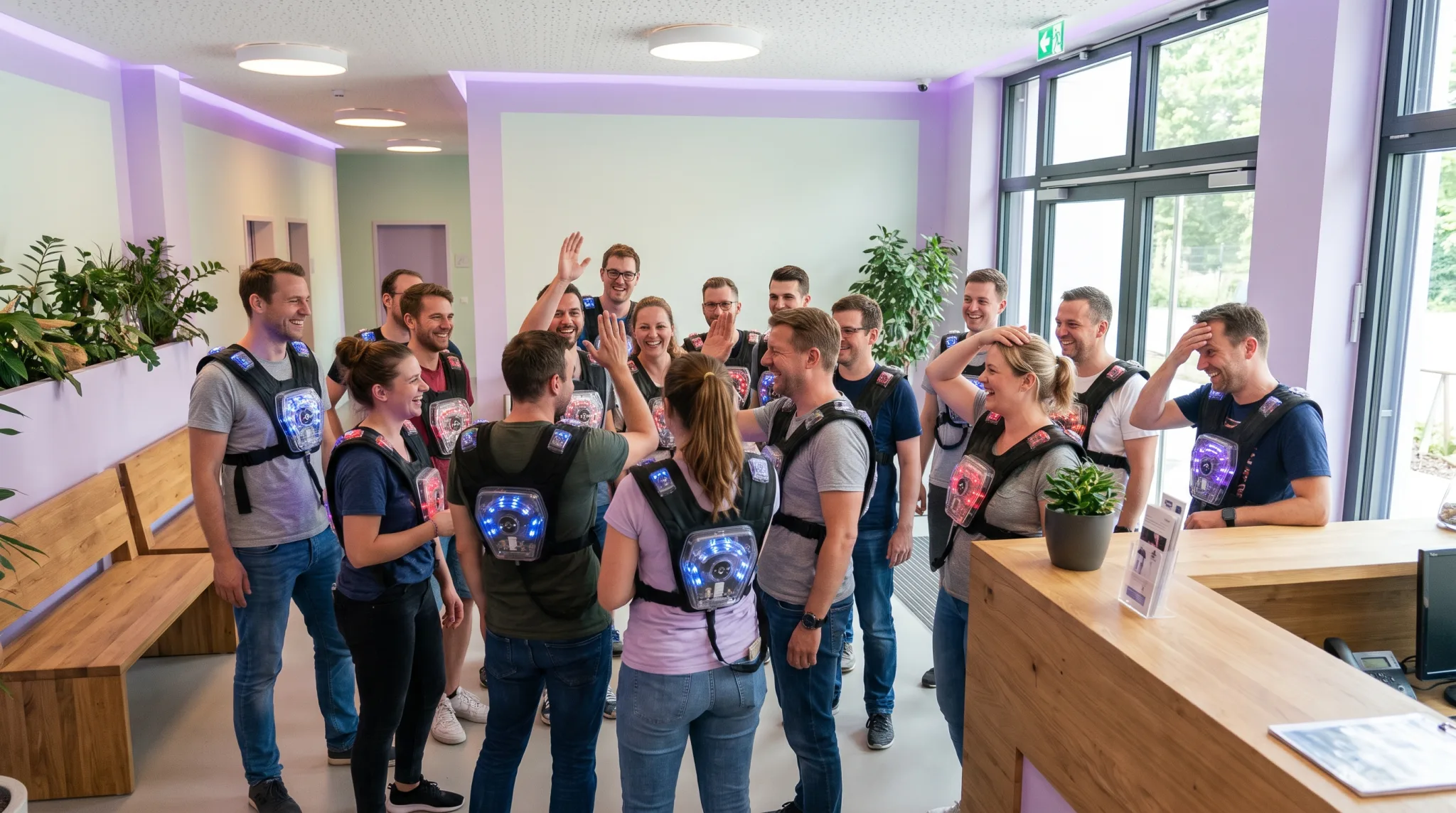 Gruppe im Teamduell beim Lasertag in Köln