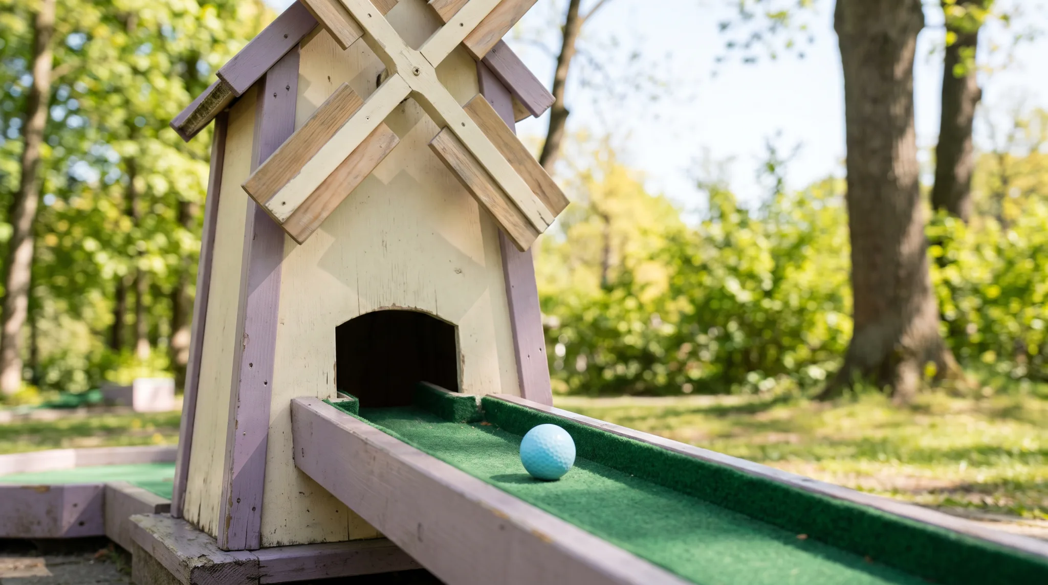 Minigolfbahn mit Hindernis bei einem Event in Bonn