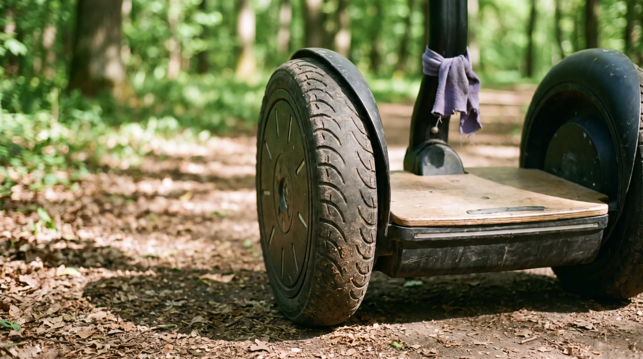 Nahaufnahme der Lenkstange eines Segway PT bei einer Tour in Bonn