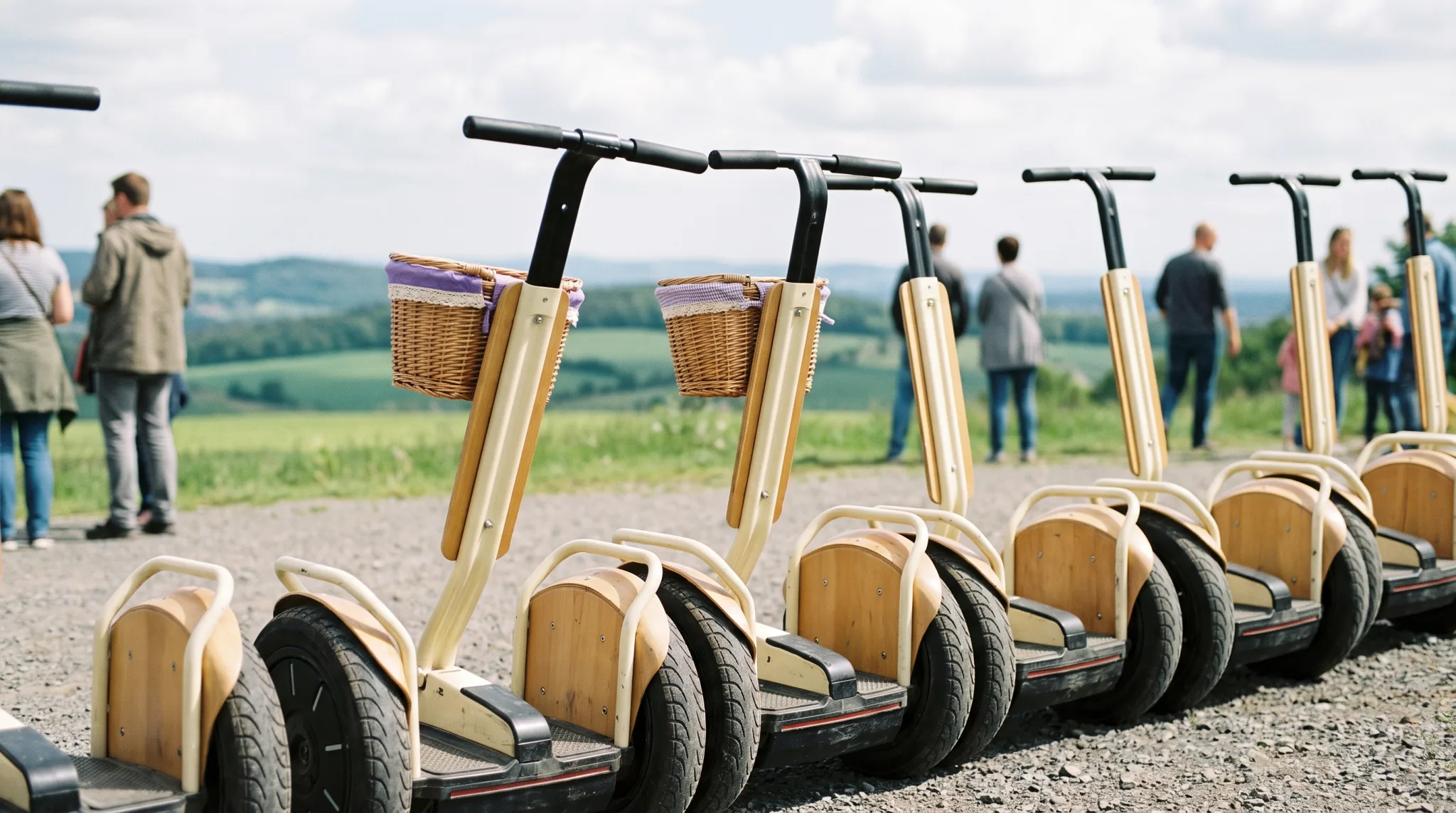 Hände am Lenker eines Segway bei einer Tour in Siegburg