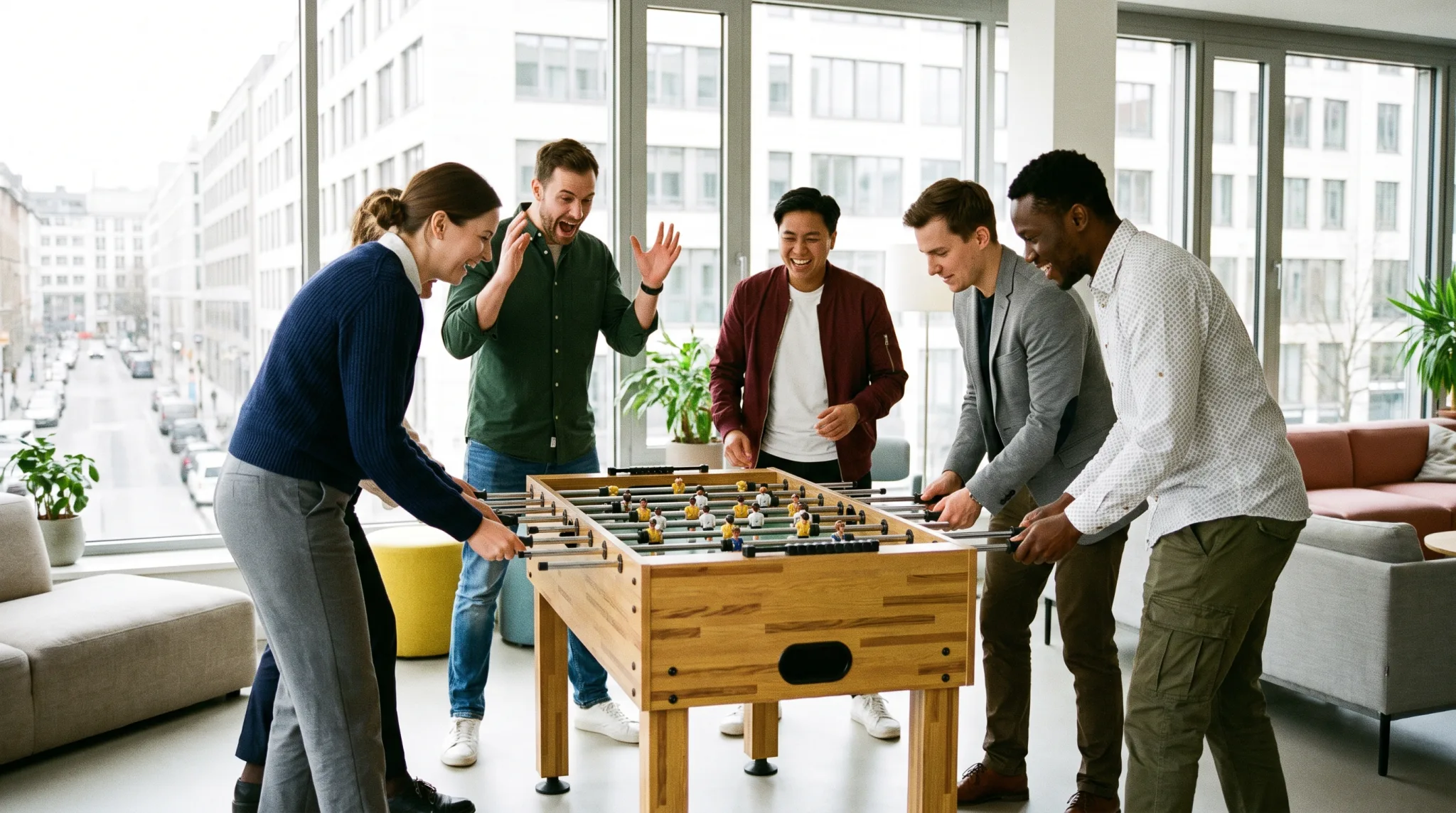 Team beim Teamevent mit Bogenschießen-Parcours im Freien