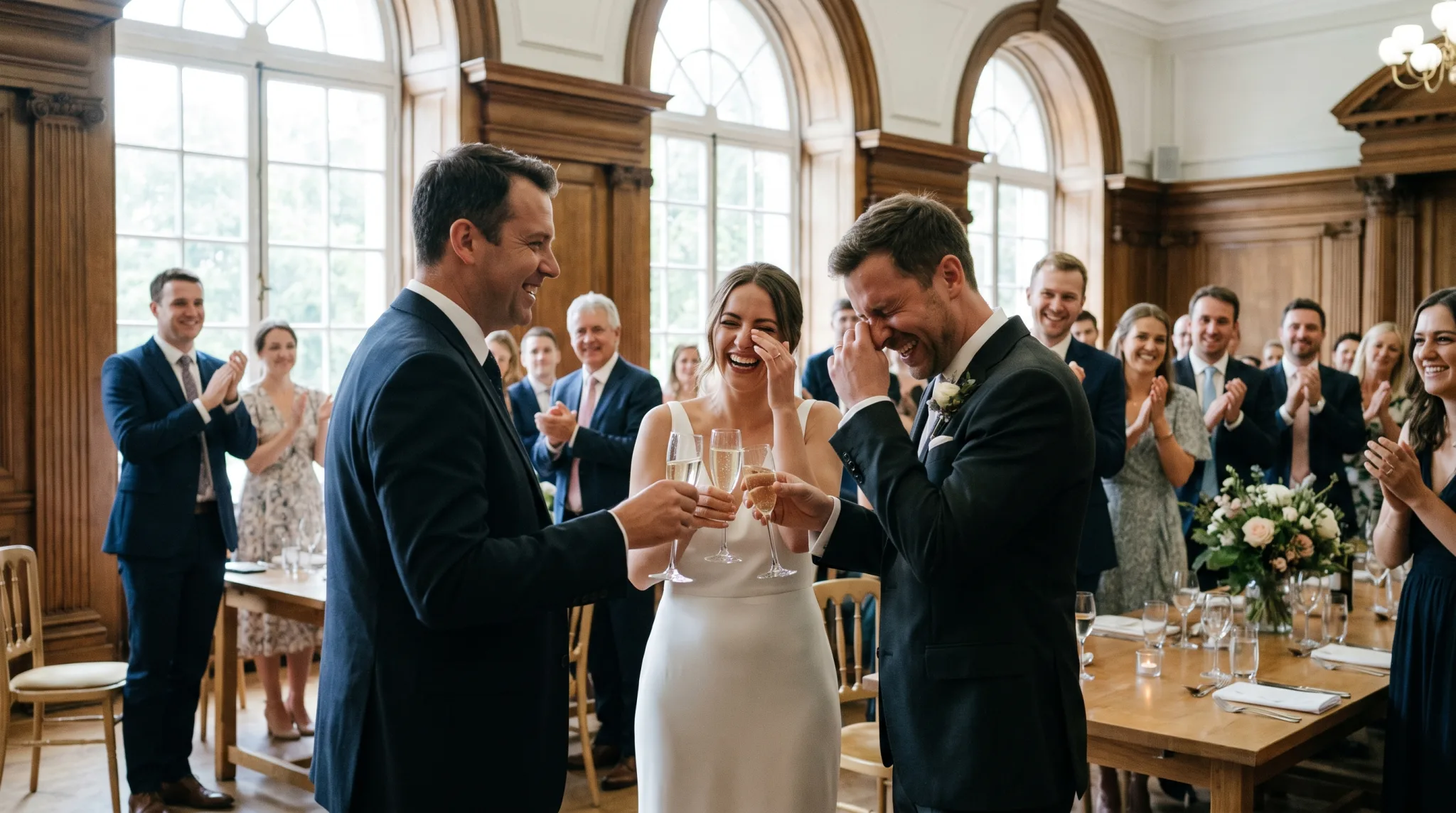 Trauredner hält eine freie Traurede bei einer Hochzeit in Düsseldorf
